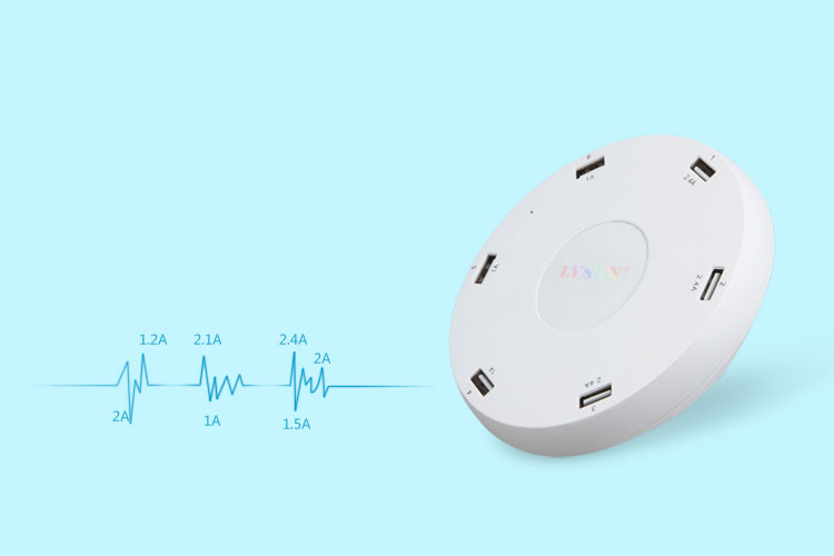 6口USB充電站  智能變流 告別虛充